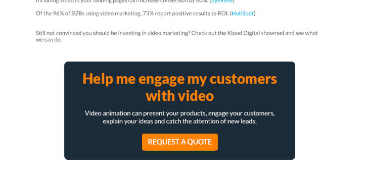 An example of a clear call-to-action