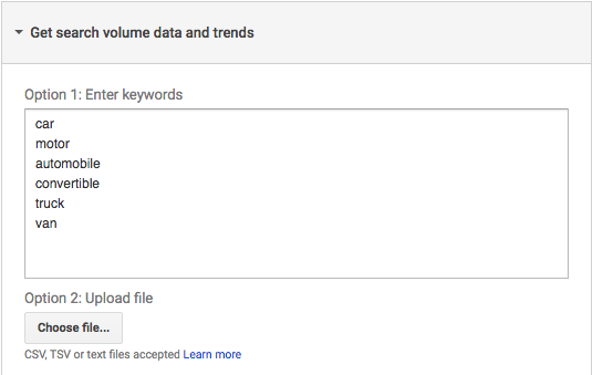 Get search volume data and trends