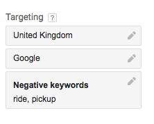 Targeting options for Keyword Planner