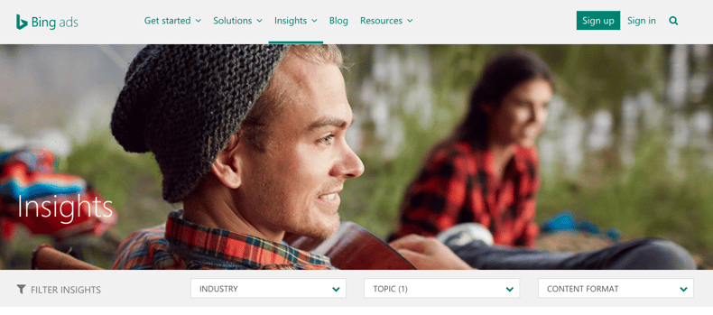 Bing Marketplace Trends main screen