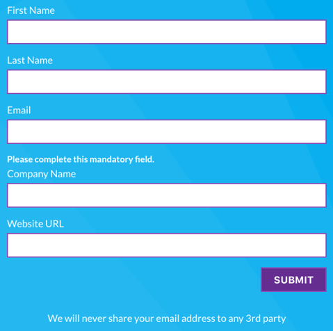 Example of a lead generator form