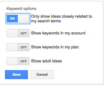 Keyword Options